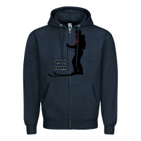 Navy nighttime ski adventure Zipper Hoodie - tuanDangUi