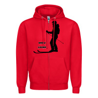 Red nighttime ski adventure Zipper Hoodie - tuanDangUi