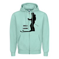 Seafoam nighttime ski adventure Zipper Hoodie - tuanDangUi