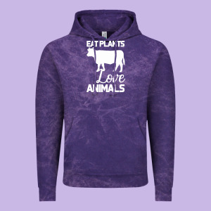 Eat Plants Love Animals Vintage Hoodie Designed By Bettercallsaul
