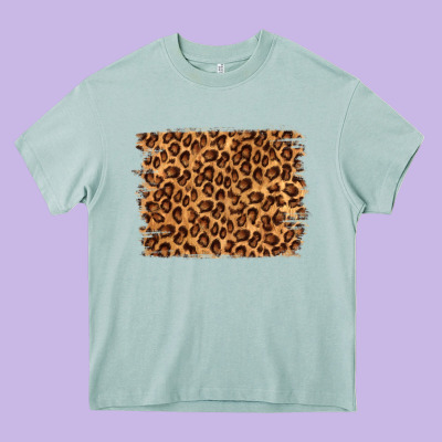 Leopard Background Heavy Core Tee Designed By Nancycooperartshop