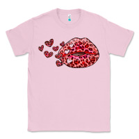 Bubblegum Pink kiss with leopard and hearts Classic Tee - RanaPortraitStore