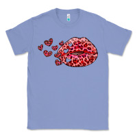 Colony Blue kiss with leopard and hearts Classic Tee - RanaPortraitStore