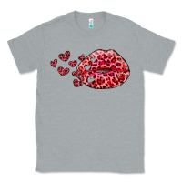 Heather Grey kiss with leopard and hearts Classic Tee - RanaPortraitStore