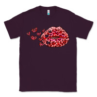 Plum kiss with leopard and hearts Classic Tee - RanaPortraitStore
