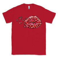 Red kiss with leopard and hearts Classic Tee - RanaPortraitStore