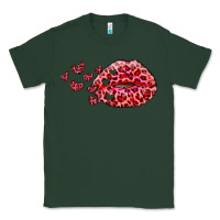Sports Green kiss with leopard and hearts Classic Tee - RanaPortraitStore