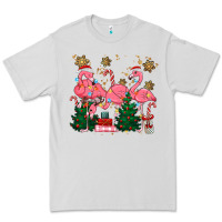 Dove Grey christmas flamingos Premium Tee - MaliasSmallBusiness