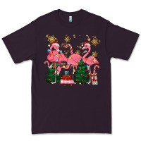 Plum christmas flamingos Premium Tee - MaliasSmallBusiness