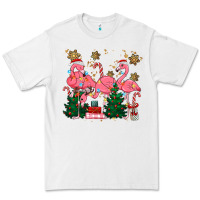 White christmas flamingos Premium Tee - MaliasSmallBusiness