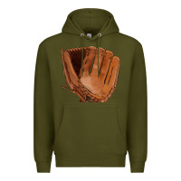 Army Green baseball glove Premium Hoodie - FaDigitalArtStudio