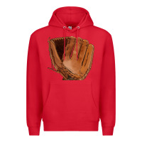 Red baseball glove Premium Hoodie - FaDigitalArtStudio