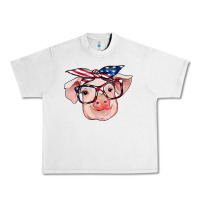 Lunar Rock american flag with pig Urban Heavy Tee - RanaPortraitStore