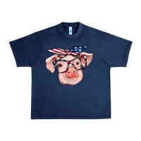 Navy american flag with pig Urban Heavy Tee - RanaPortraitStore