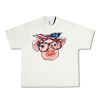 Pistachio american flag with pig Urban Heavy Tee - RanaPortraitStore