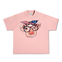 Salmon american flag with pig Urban Heavy Tee - RanaPortraitStore