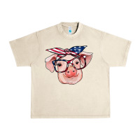 Sandshell american flag with pig Urban Heavy Tee - RanaPortraitStore