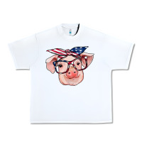 White american flag with pig Urban Heavy Tee - RanaPortraitStore
