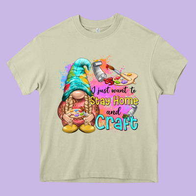 I Just Want Stay Home And Craft Heavy Core Tee Designed By Nancycooperartshop
