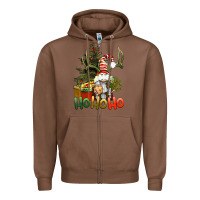 Chestnut Ho Ho Ho Christmas Gnome Zipper Hoodie - BundleAndBundleShop