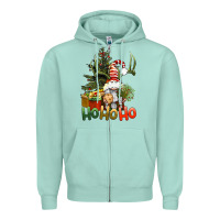 Seafoam Ho Ho Ho Christmas Gnome Zipper Hoodie - BundleAndBundleShop