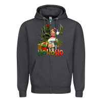 Smoke Ho Ho Ho Christmas Gnome Zipper Hoodie - BundleAndBundleShop