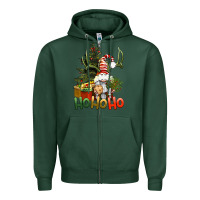 Sports Green Ho Ho Ho Christmas Gnome Zipper Hoodie - BundleAndBundleShop