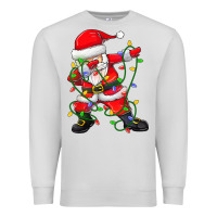 Dove Grey Dabbing Santa Christmas Tree Lights Premium Sweatshirt - tuanDangUi