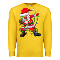 Lemon Dabbing Santa Christmas Tree Lights Premium Sweatshirt - tuanDangUi