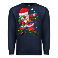Navy Dabbing Santa Christmas Tree Lights Premium Sweatshirt - tuanDangUi