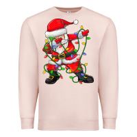 Pale Pink Dabbing Santa Christmas Tree Lights Premium Sweatshirt - tuanDangUi
