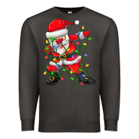 Smoke Dabbing Santa Christmas Tree Lights Premium Sweatshirt - tuanDangUi