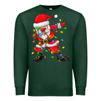 Sports Green Dabbing Santa Christmas Tree Lights Premium Sweatshirt - tuanDangUi
