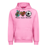 Fuchsia Pink peace love soccer Urban Hoodie - Artiststas