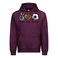 Mauve Wine peace love soccer Urban Hoodie - Artiststas
