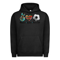 Pigment Black peace love soccer Urban Hoodie - Artiststas