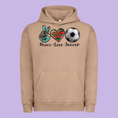 Peace Love Soccer Urban Hoodie Designed By Artiststas