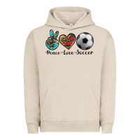Pigment French Oak peace love soccer Urban Hoodie - Artiststas