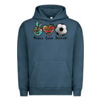 Pigment Midnight Navy peace love soccer Urban Hoodie - Artiststas