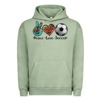 Pigment Oil Green peace love soccer Urban Hoodie - Artiststas