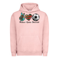Pigment Salmon peace love soccer Urban Hoodie - Artiststas