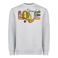 Heather Grey love nurse mardi gras Heavyweight Sweatshirt - OliviaCreatesArt