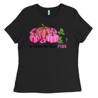 Black in october we wear pink pumpkin and sunflowers Ladies Tee - RanaPortraitStore
