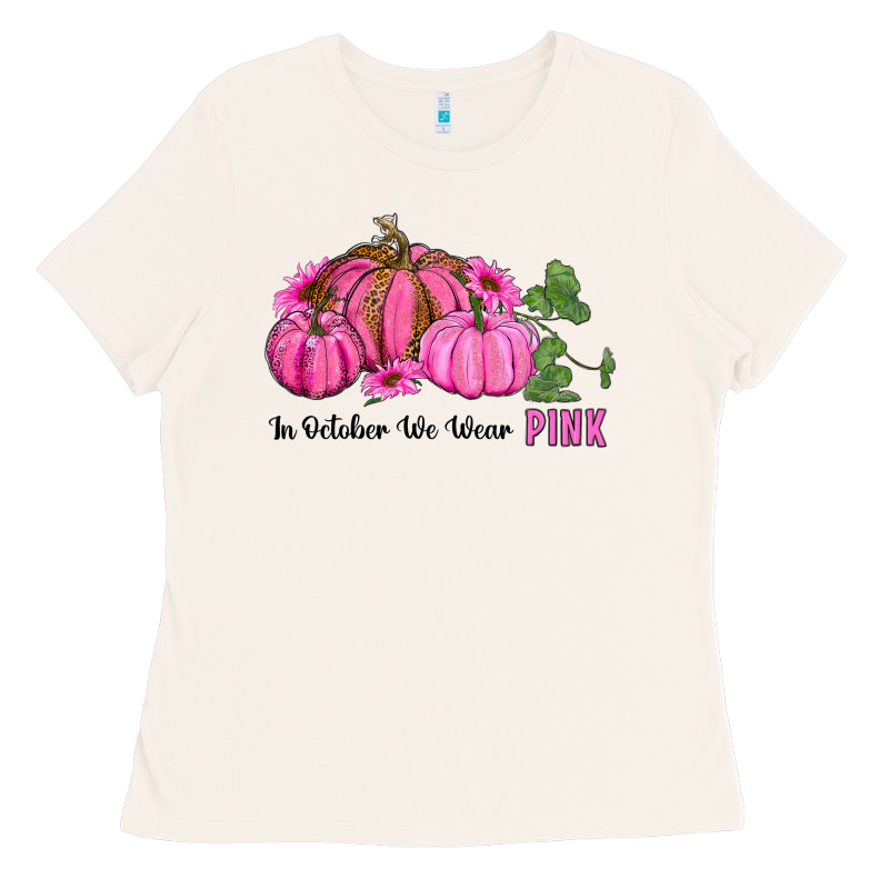 In October We Wear Pink Pumpkin And Sunflowers Ladies Tee by RanaPortraitStore | Teevron