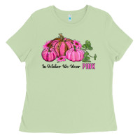 Matcha in october we wear pink pumpkin and sunflowers Ladies Tee - RanaPortraitStore