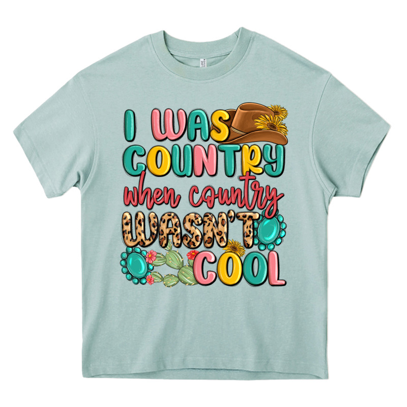 I Was Country When Country Wasnt Cool Heavy Core Tee by MaliasSmallBusiness | Teevron