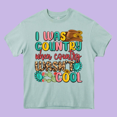 I Was Country When Country Wasnt Cool Heavy Core Tee Designed By Maliassmallbusiness