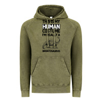 Vintage Olive This Is My Human Costume Im Really A Brachiosaurus Vintage Hoodie - Bettercallsaul