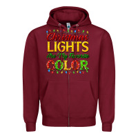 Burgundy christmas lights are my favorite color Zipper Hoodie - FaDigitalArtStudio