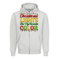 Dove Grey christmas lights are my favorite color Zipper Hoodie - FaDigitalArtStudio